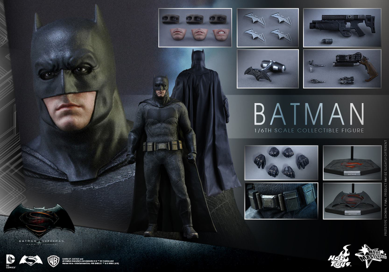 Illustration for article titled Giant Necks and Stern Looks Abound In Hot Toys' Batman v Superman Figures